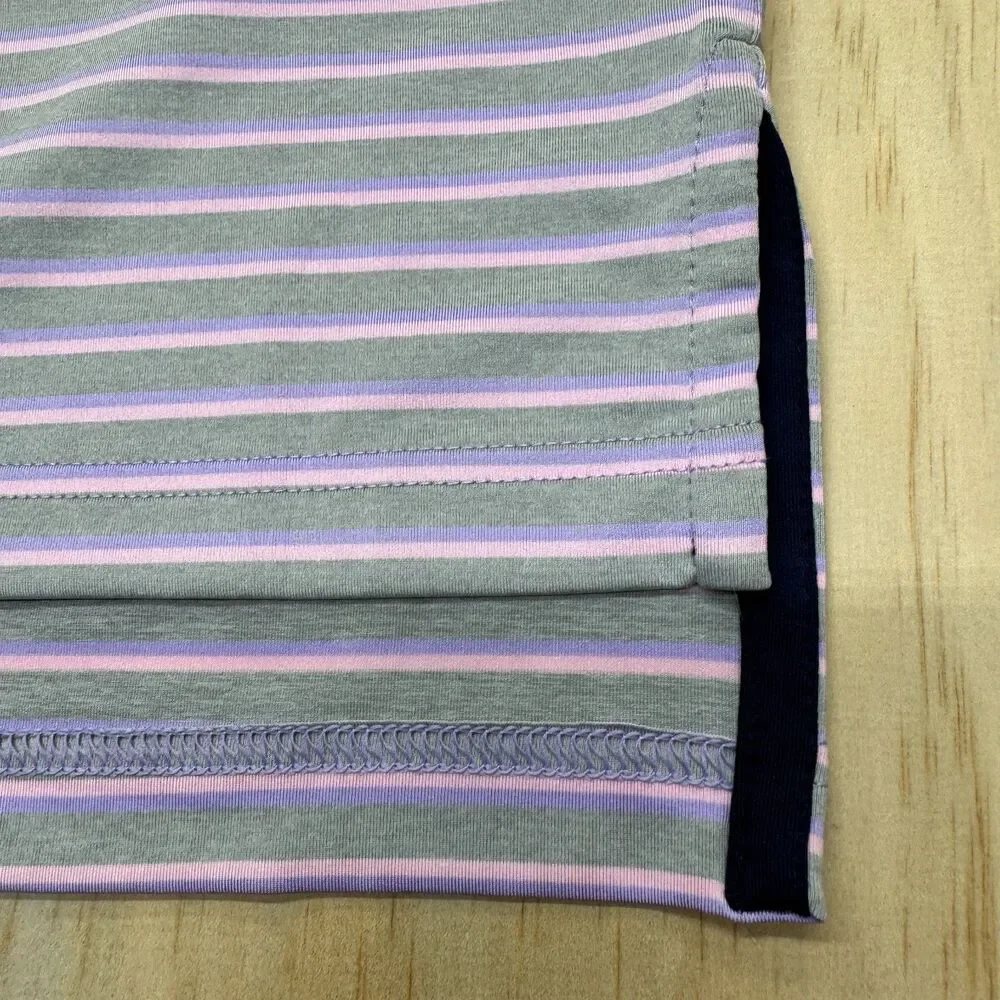 NEW Ralph Lauren RLX  Golf Polo Shirt Mens LG Striped Pink Gray Purple